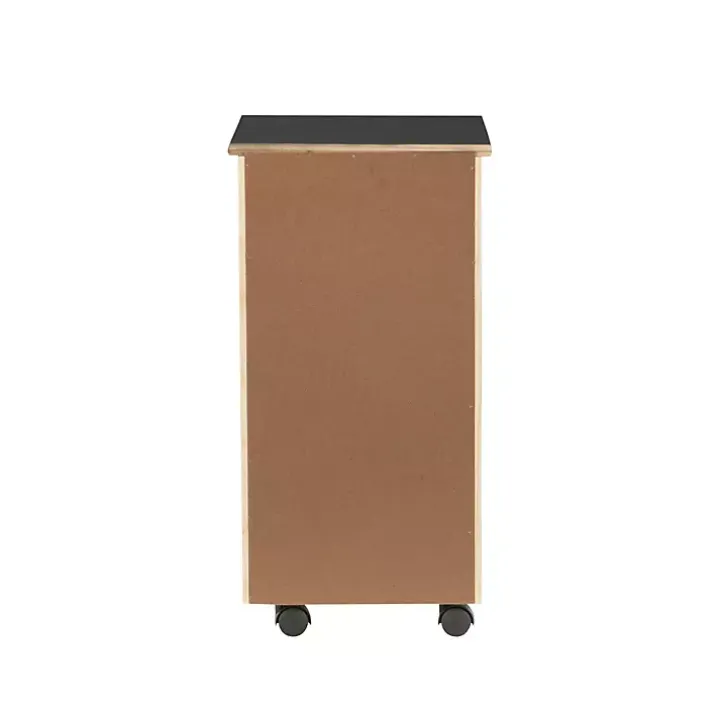 Black Wood 6-Drawer Cary Storage Cart