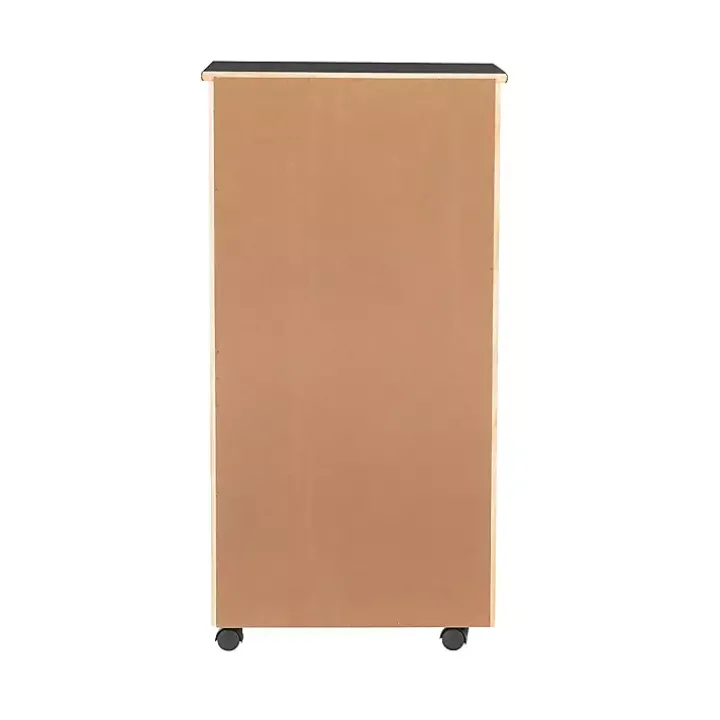 Black Wood 8-Drawer Cary Storage Cart