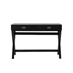 Black Wood 2-Drawer Peggy Desk