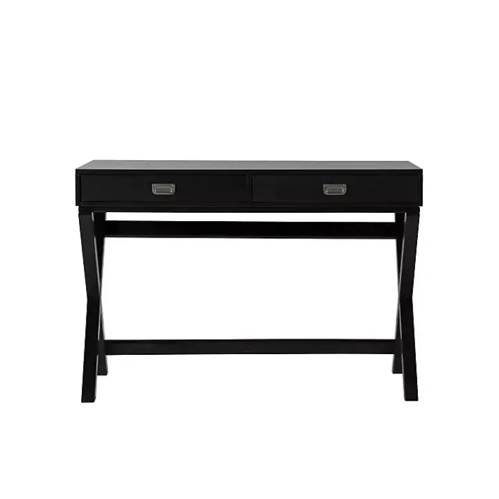 Black Wood 2-Drawer Peggy Desk