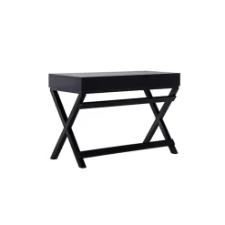 Black Wood 2-Drawer Peggy Desk