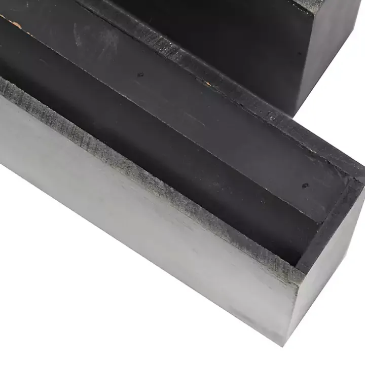 Black Wood Floating Shelves, Set of 3