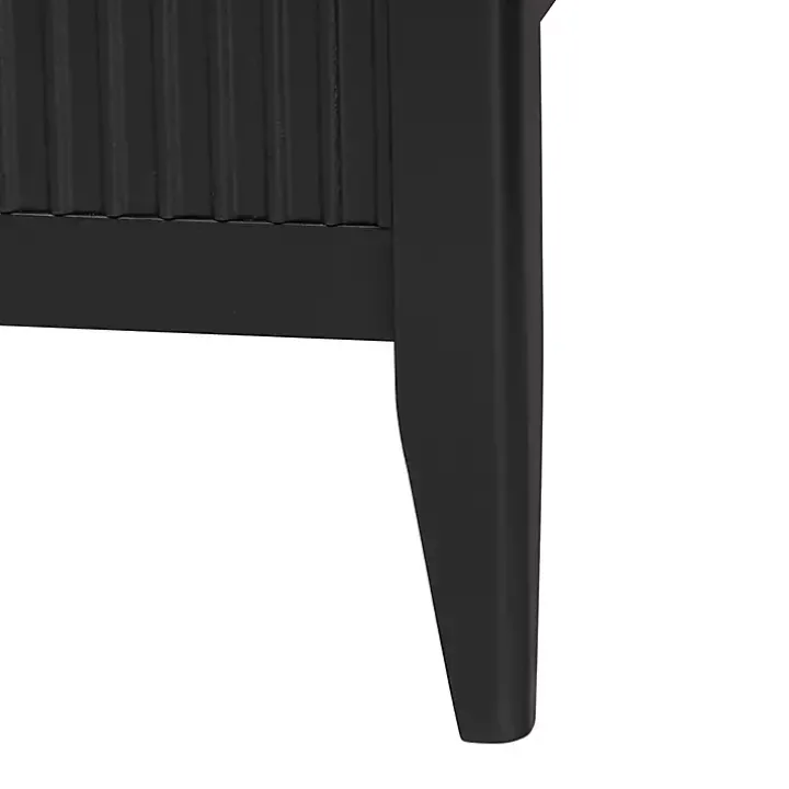 Black Wood Fluted Headboard Primrose Queen Bed