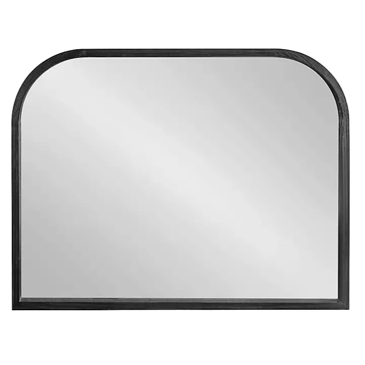 Black Wood Frame Arch Wall Mirror