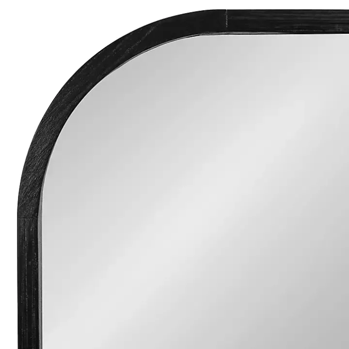 Black Wood Frame Arch Wall Mirror
