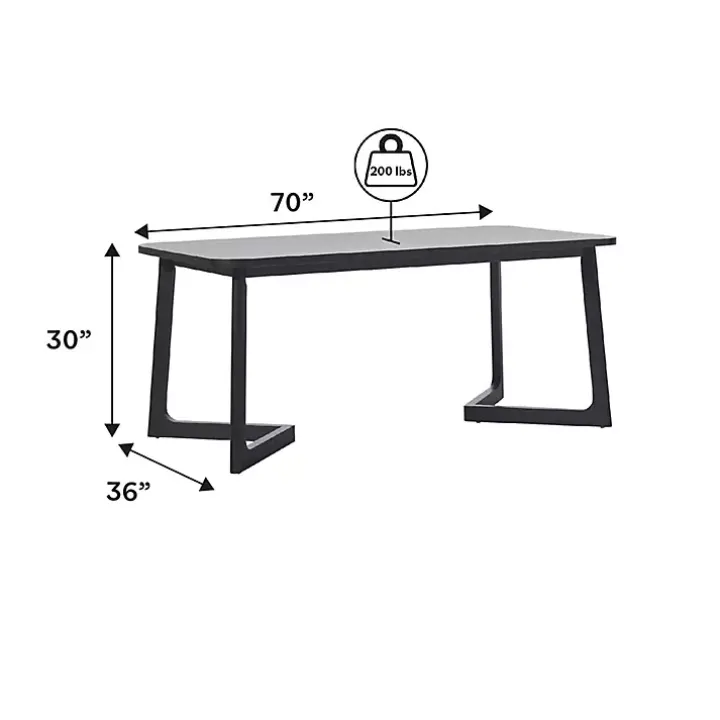 Black Wood Geometric Legs Dining Table