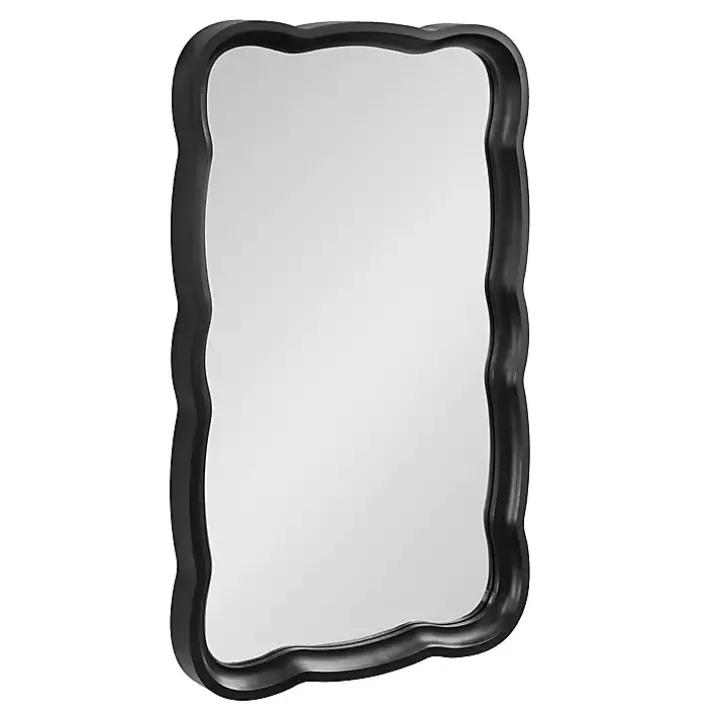 Black Wood Scalloped Leigh Wall Mirror
