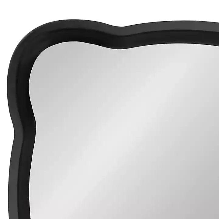 Black Wood Scalloped Leigh Wall Mirror