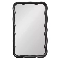 Black Wood Scalloped Leigh Wall Mirror