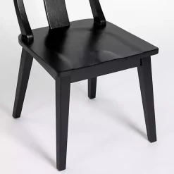 Black Wood T-Back Dining Chair