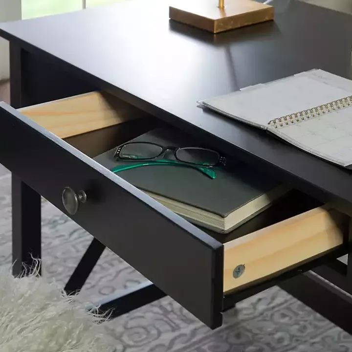 Black Wood X-Sides Desk