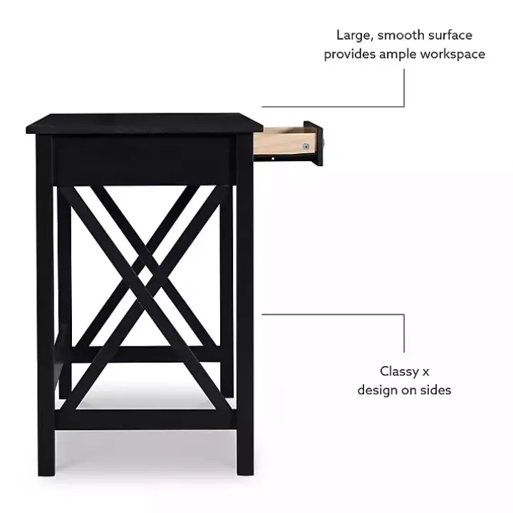 Black Wood X-Sides Desk