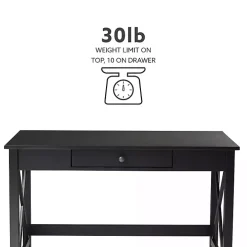 Black Wood X-Sides Desk