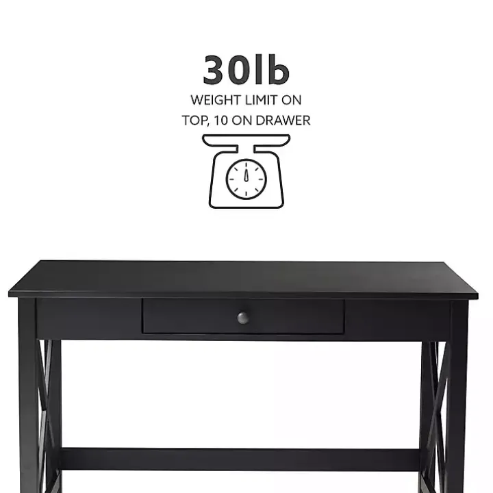 Black Wood X-Sides Desk