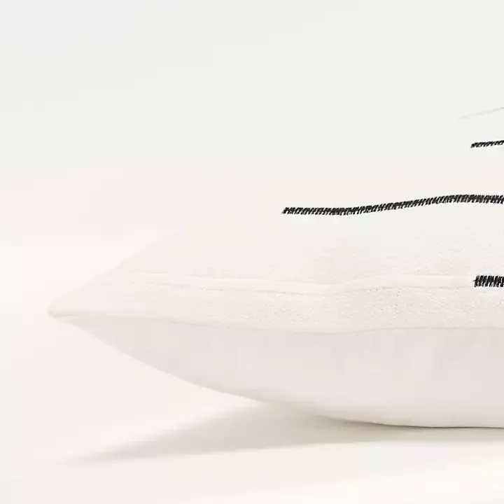 Black Woven Lines Throw Pillow