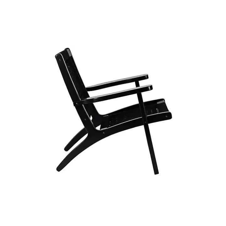 Black Woven Rope Accent Chair