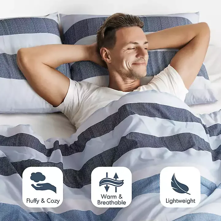 Blake Blue Stripe 3-pc. King Comforter Set