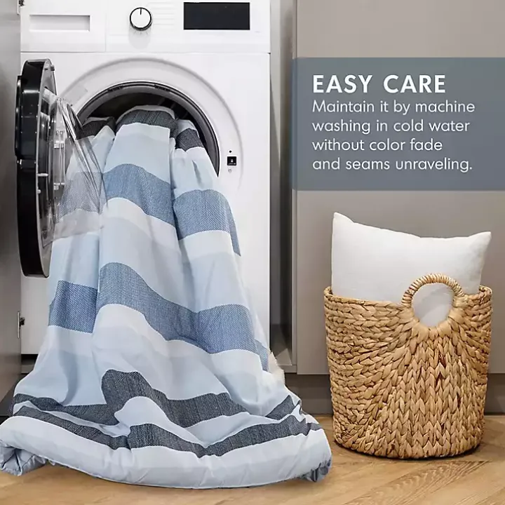 Blake Blue Stripe 3-pc. King Comforter Set