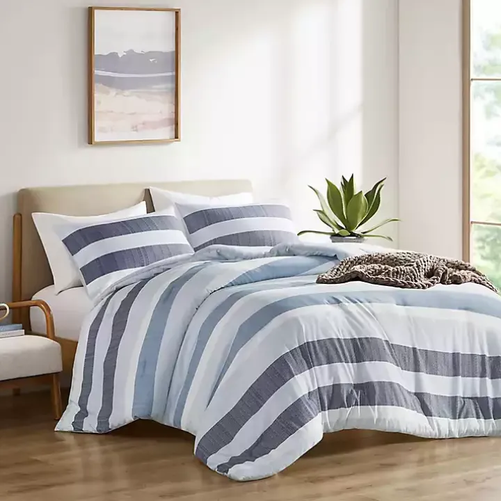 Blake Blue Stripe 2-pc. Twin/Twin XL Comforter Set
