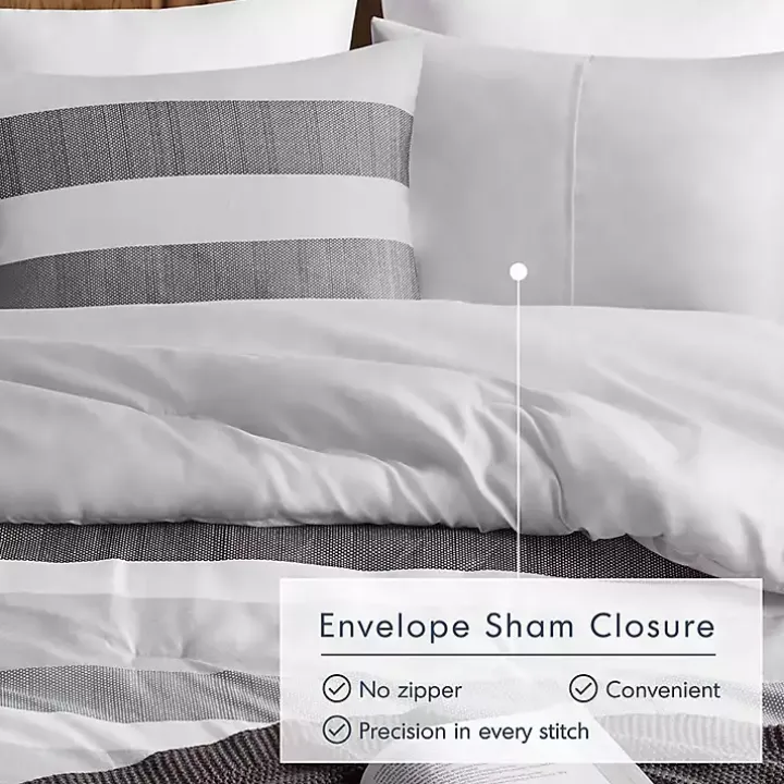 Blake Gray Stripe 3-pc. Full/Queen Comforter Set