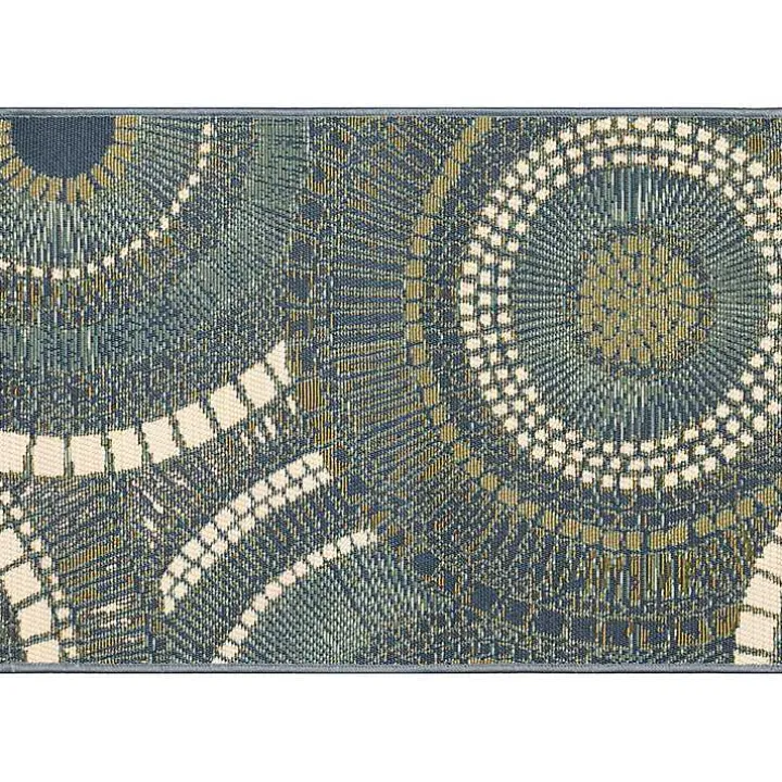 Blue & Green Circles Indoor/Outdoor Rug, 2x3