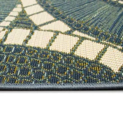 Blue & Green Circles Indoor/Outdoor Rug, 2x3