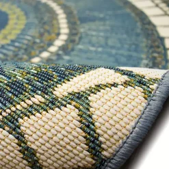 Blue & Green Circles Indoor/Outdoor Rug, 2x3