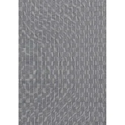 Blue & Ivory Checkered Indoor/Outdoor Runner, 3x8