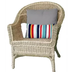 Blue & Red Lamontage Stripe Outdoor Lumbar Pillow