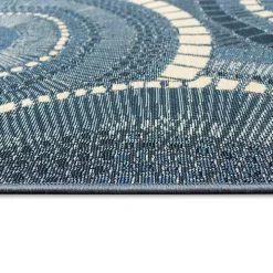 Blue & White Circles Indoor/Outdoor Rug, 2x3