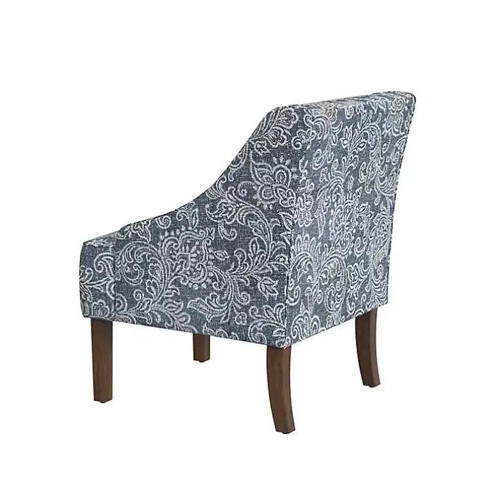 Blue & White Swoop Accent Chair