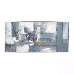 Blue Abstract Framed Canvas Art Print