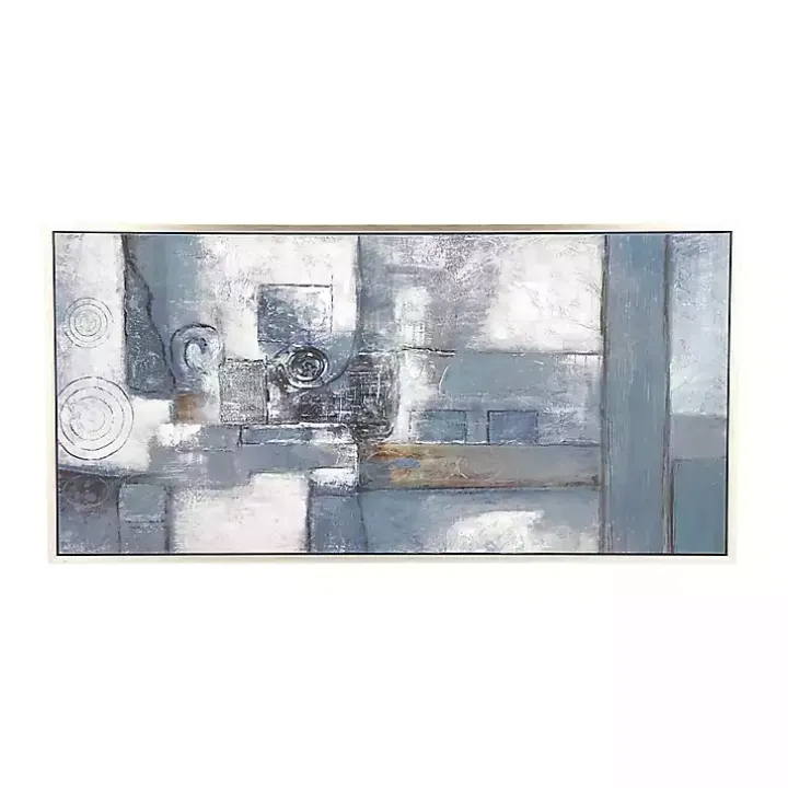 Blue Abstract Framed Canvas Art Print