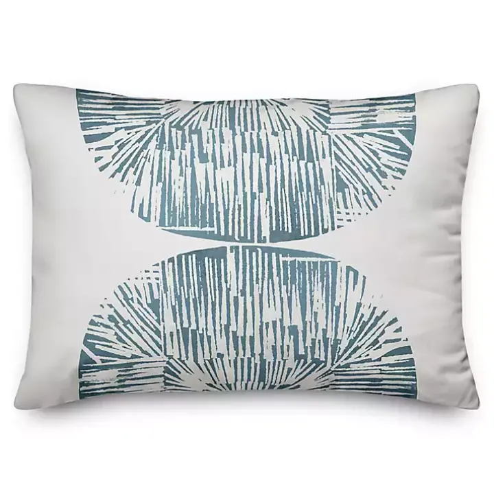 Blue Abstract Shell Outdoor Lumbar Pillow