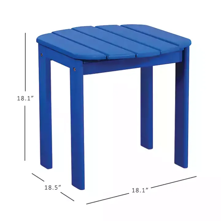 Blue Acacia Wood Outdoor Adirondack End Table
