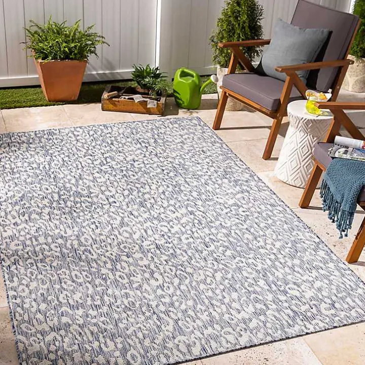 Blue Amur Outdoor Rug, 5x7