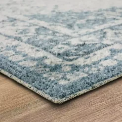 Blue and Cream Blackwell Runner, 2x8