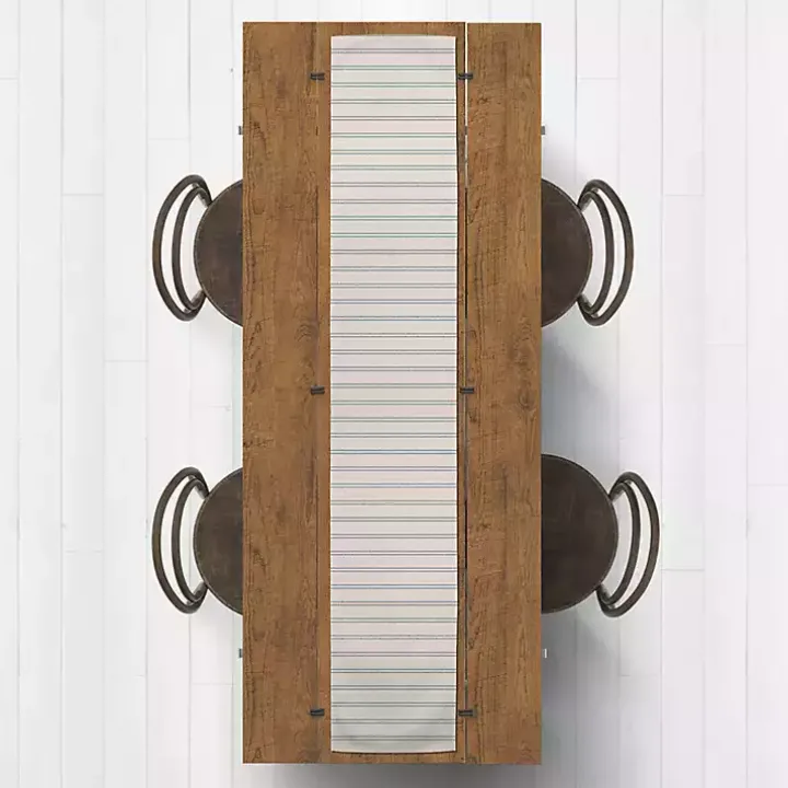 Blue and Cream Country Stripe Table Runner, 72 in.