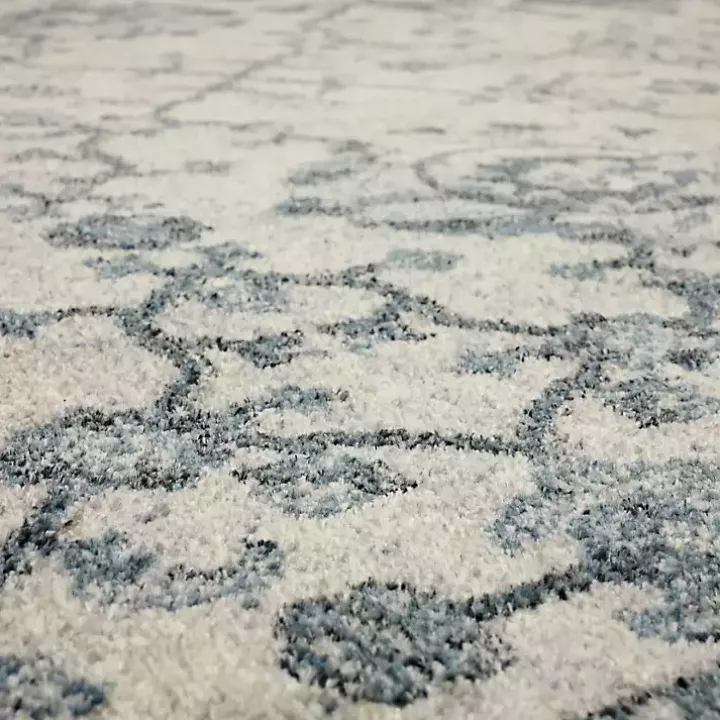 Blue and Cream Granary Area Rug, 6x9