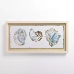 Blue and Gold Shells Framed Art Print