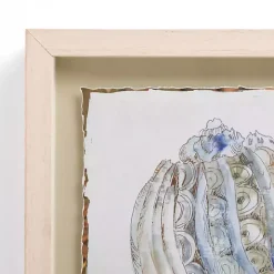 Blue and Gold Shells Framed Art Print