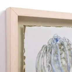Blue and Gold Shells Framed Art Print