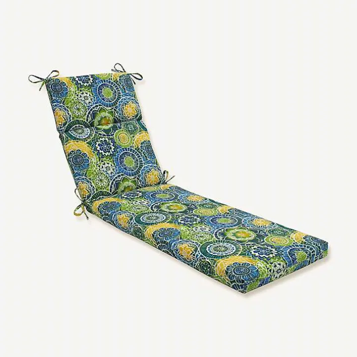 Blue and Green Lagoon Outdoor Chaise Cushion