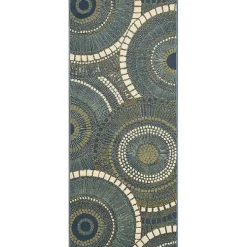 Blue and Green Spheres Indoor/Outdoor Runner, 1x4