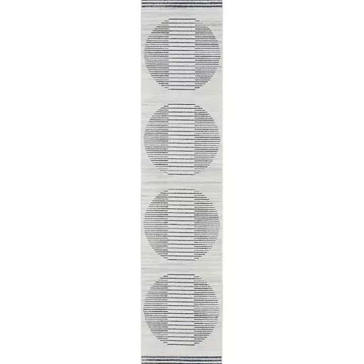 Blue and Ivory Linear Moons Runner, 2x8
