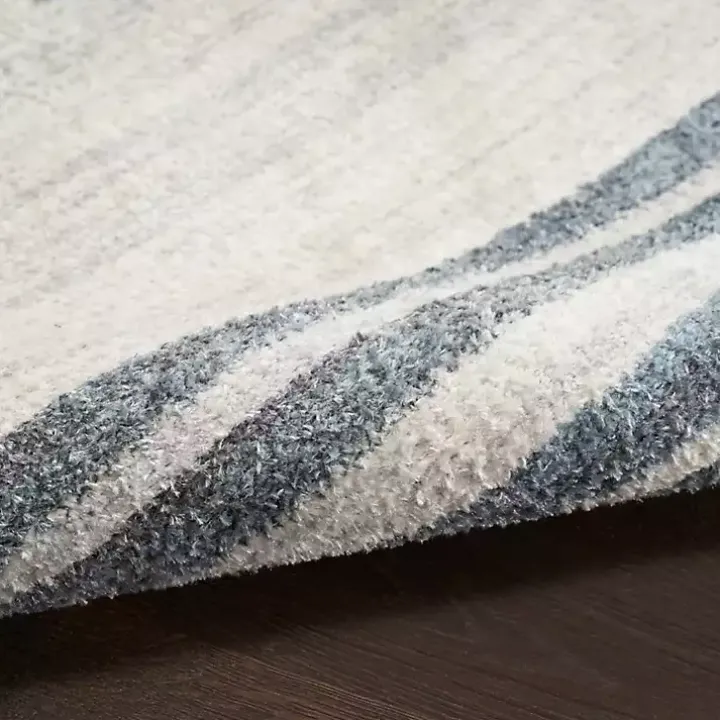 Blue and Ivory Linear Moons Runner, 2x8