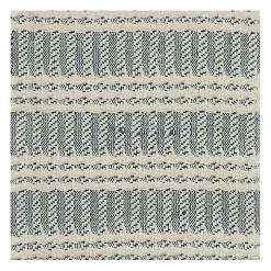 Blue and Ivory Striped Cotton Throw