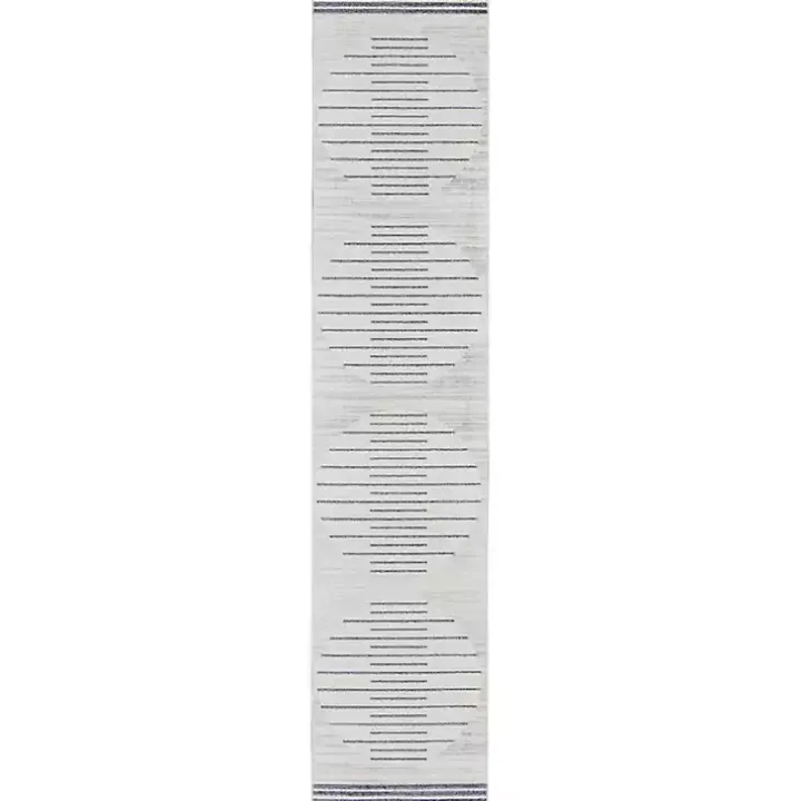 Blue and Ivory Striped Moons Runner, 2x12