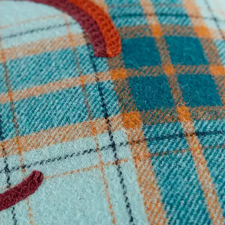 Blue and Orange Plaid Harvest Lumbar Pillow