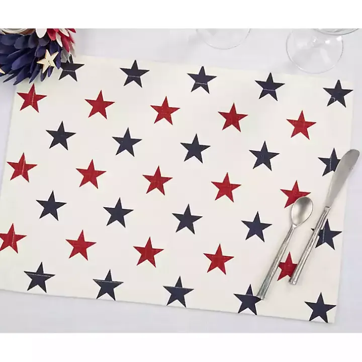Blue and Red Americana Stars Placemats, Set of 4